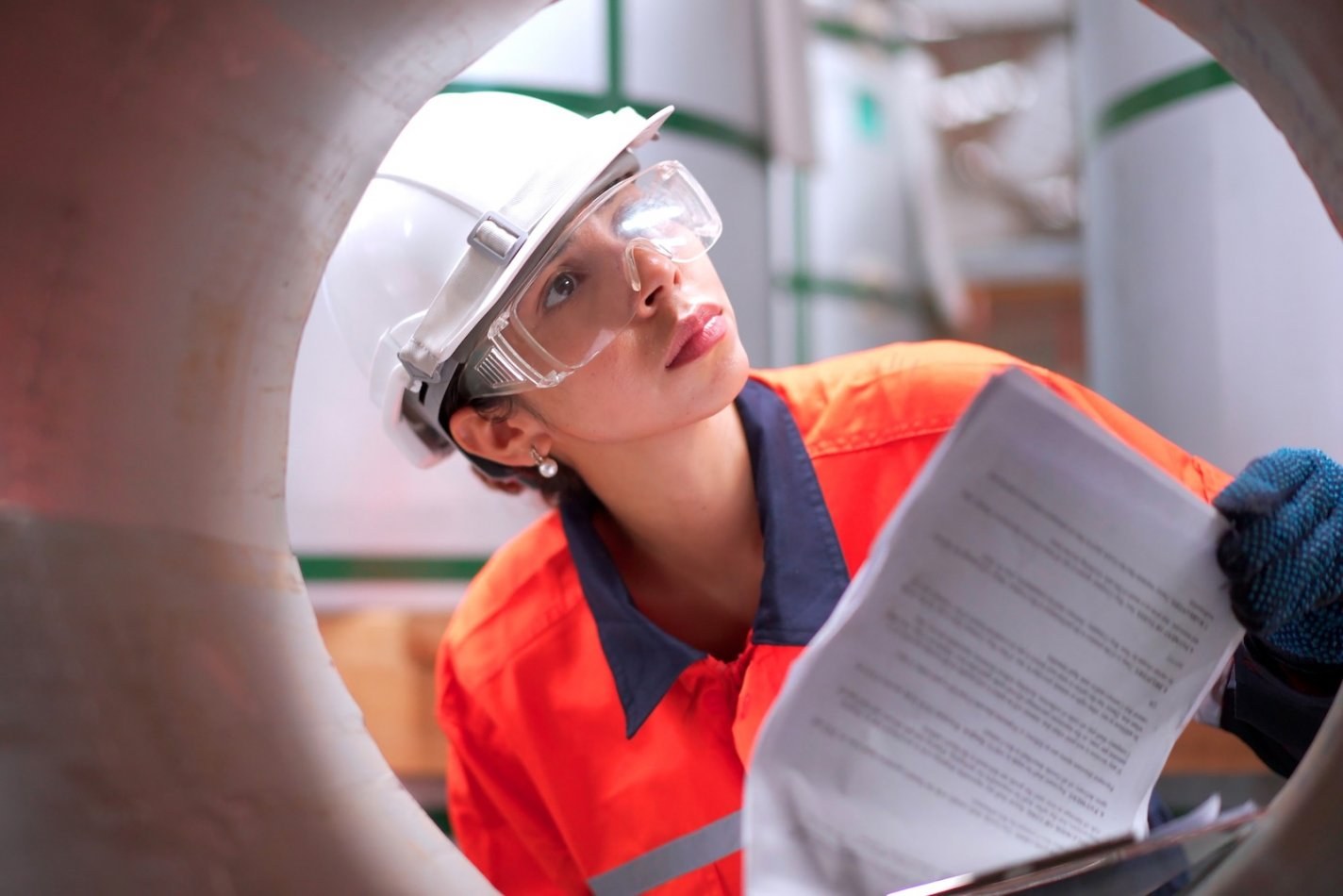 OSHA inspector conducts workplace safety inspection
