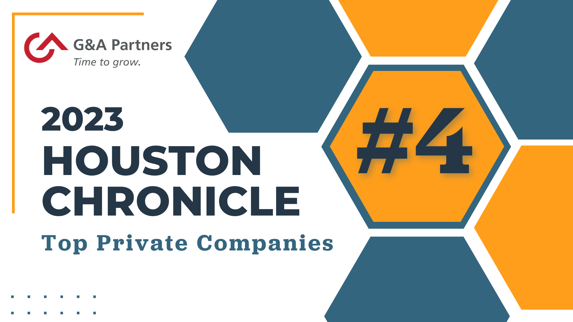 Houston Chronicle Top Private Companies 2023 - G&A ranked #4