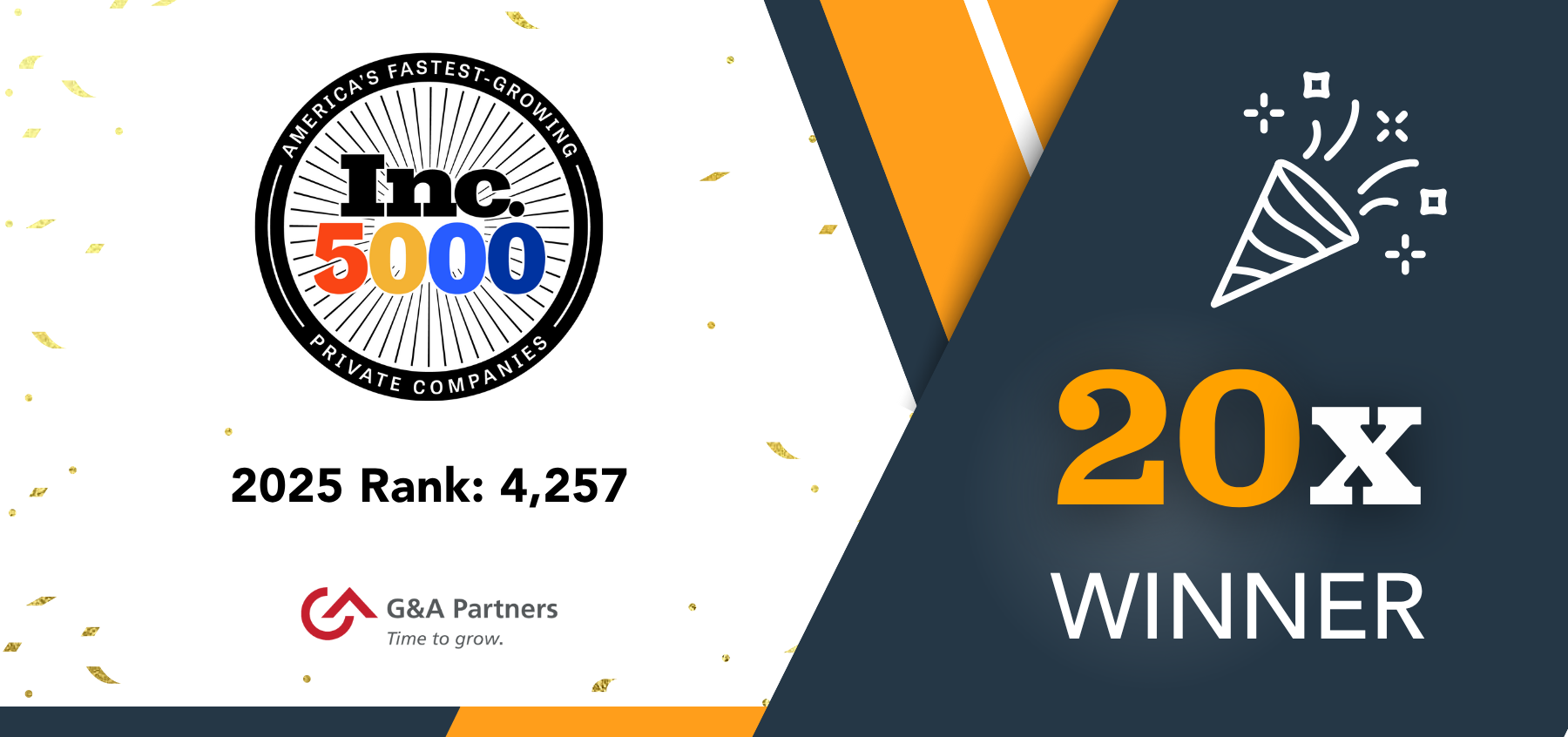 G&A Partners Honored on Inc. 5000 List for Milestone 20th Time