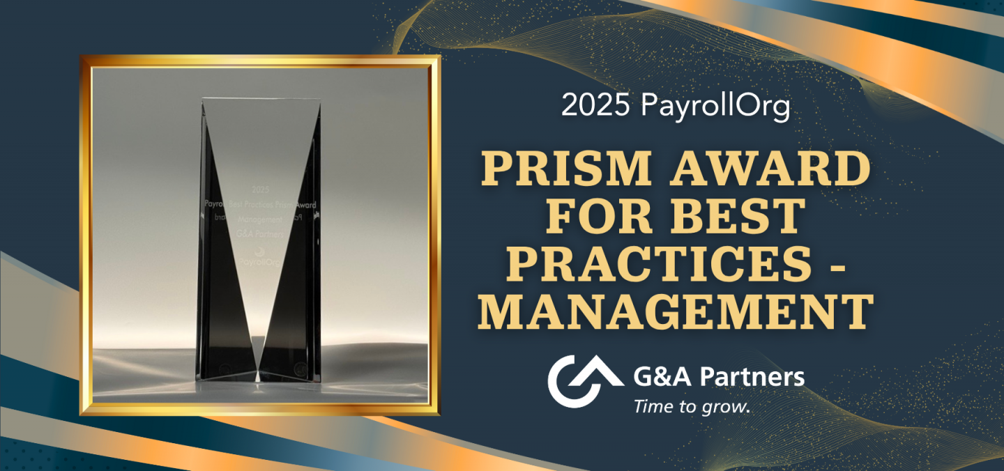 G&A Partners Earns PayrollOrg’s 2025 Prism Award for Best Practices - Management