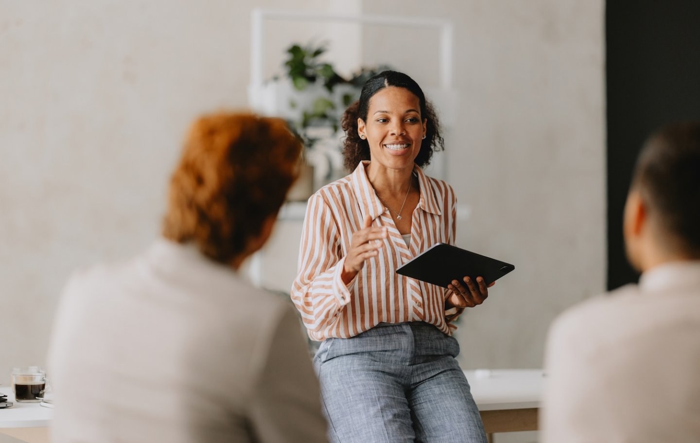 Leader provides training explanation to employees