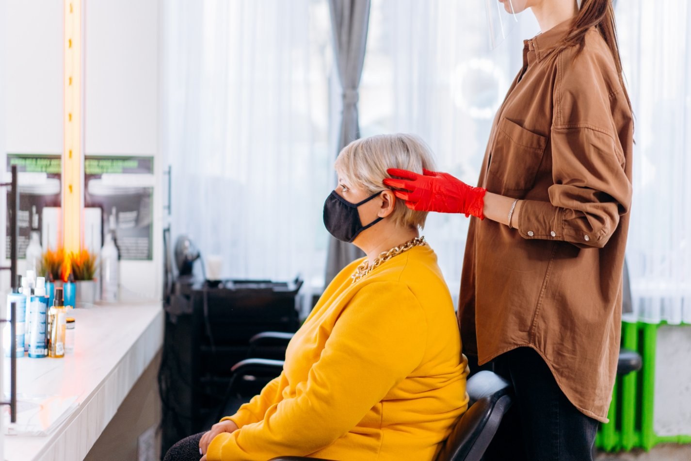 Person getting their hair done