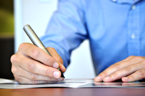 Man taking notes