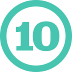 Icon of the number 10 in a circle