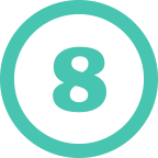 Icon of the number 8 in a circle