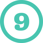 Icon of the number 9 in a circle